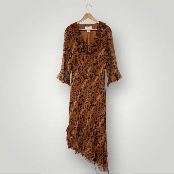 VTG KEMP Leopard Beaded Dress 100% Silk Sz 24W - Picture 1 of 16